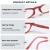 ABETOS Folding Reading Glasses Round Oval Blue Light Blocking Foldable Spring Hinge Computer Readers Women Men, Red 3.0 view 4