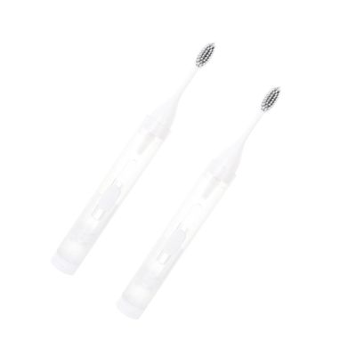 NULYLU 2pcs Portable Foldable Toothbrush for Travel White Convenient Tooth Cleaners Non- Design for Adults The Go Includes Toothpaste Holder