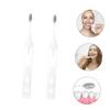 NULYLU 2pcs Portable Foldable Toothbrush for Travel White Convenient Tooth Cleaners Non- Design for Adults The Go Includes Toothpaste Holder view 3