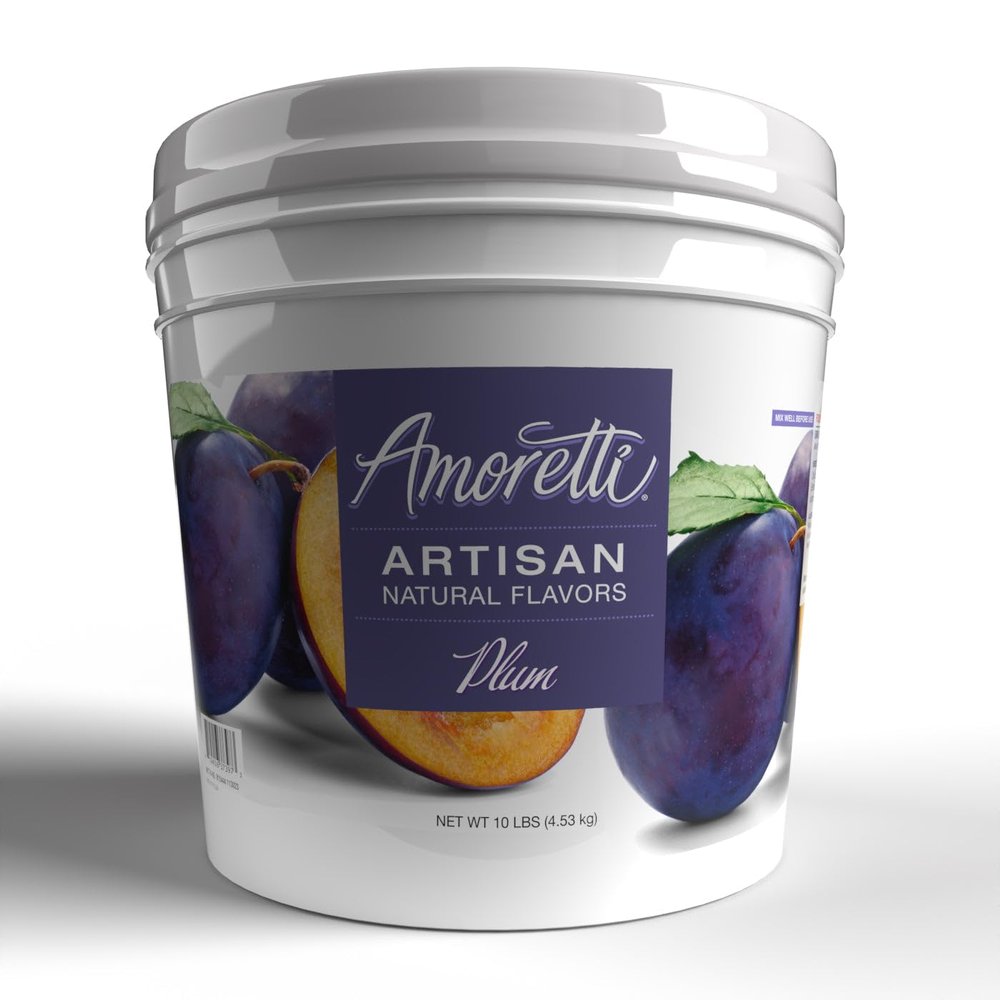 Amoretti - Natural Plum Artisan Flavor Paste, 10 lbs, Perfect For Ice Cream, Beverages, Cakes, and more, Preservative Free, Vegan, Gluten Free, No Artificial Sweeteners, Highly Concentrated