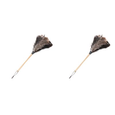 2Pcs Dusters with Wood Handle Non Electrostatic Washable Car Dusters Household Handmade Dusters for Home Office