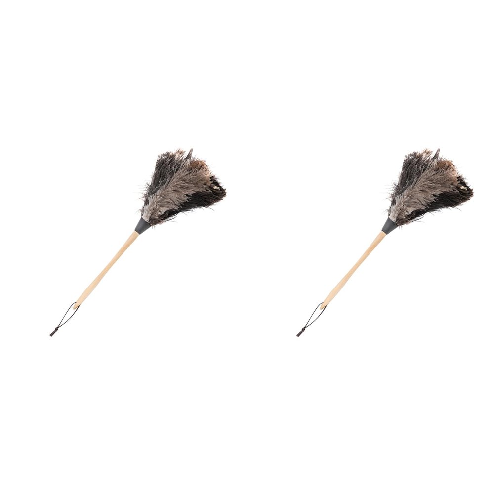 2Pcs Dusters with Wood Handle Non Electrostatic Washable Car Dusters Household Handmade Dusters for Home Office