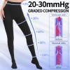 2 Pairs Medical Compression Pantyhose for women,20-30mmHg Graduated Tights,Opaque Closed Toe Compression Stockings,High Waist Compression Leggings for Varicose Veins, EdemaDVT (Beige*1+Black*1, L) view 2