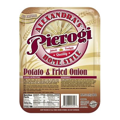 Alexandra's Pierogis 14 oz., Pack of 6 (72 Pierogis total) (Potato & Onion)