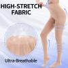 2 Pairs Medical Compression Pantyhose for women,20-30mmHg Graduated Tights,Opaque Closed Toe Compression Stockings,High Waist Compression Leggings for Varicose Veins, EdemaDVT(Beige*2, S) view 4
