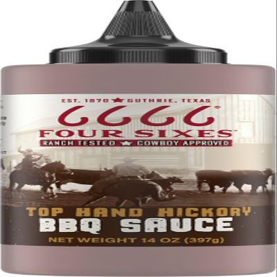 6666 Four Sixes Top Hand Hickory BBQ Sauce, 14 Ounce (Pack of 6)