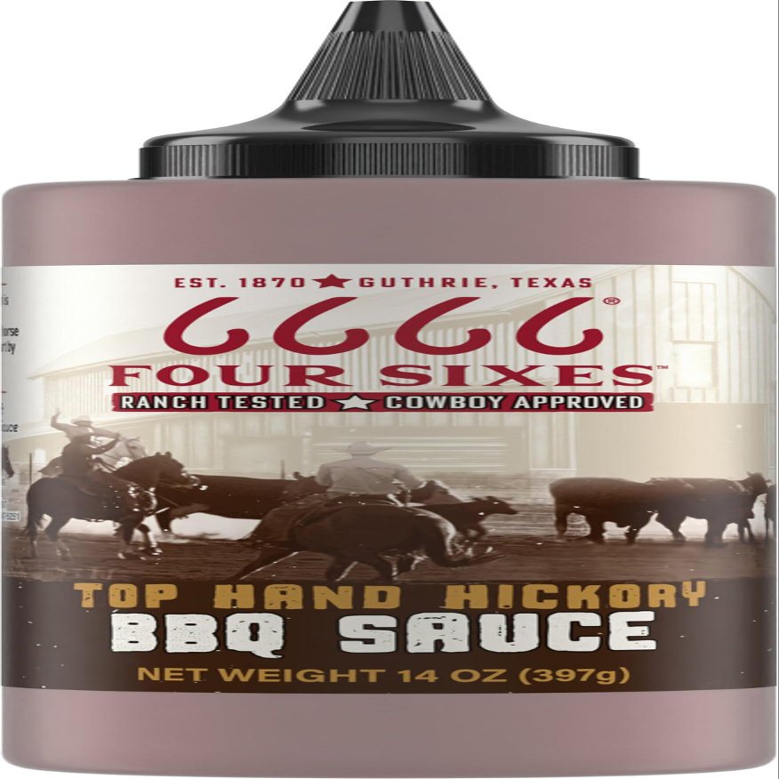 6666 Four Sixes Top Hand Hickory BBQ Sauce, 14 Ounce (Pack of 6)
