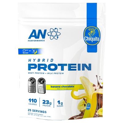 AN Performance Whey Protein Powder | Chiquita Banana Chocolate | 23g Protein, 1g Sugar, 100% Whey | Gluten-Free, Low Carb, Low Fat | Keto Friendly | Essential Amino Acids for Muscles | 25 Servings