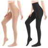 2 Pairs Medical Compression Pantyhose for women,20-30mmHg Graduated Tights,Opaque Closed Toe Compression Stockings,High Waist Compression Leggings for Varicose Veins, EdemaDVT (Beige*1+Black*1, XL) view 1