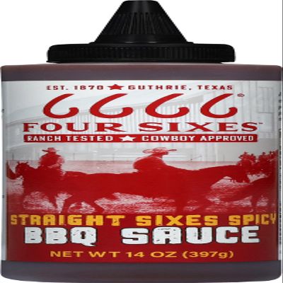 6666 Four Sixes Straight Sixes Spicy BBQ Sauce, 14 Ounce (Pack of 6)