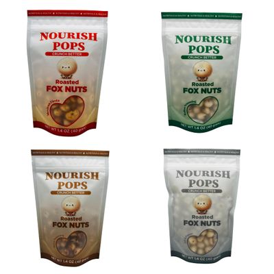 Nourish Pops | Single Pack | Roasted Fox Nuts | Popped Water Lily Seeds | Crunch Better (40G, Mexican Fiesta)