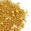 Christmas Sprinkles for Cake Decorating, 120g/4.2oz Gold Silver White and Black Pearl Sprinkles Mix for Cookie Baking Ice Cream Cupcake Topping (Gold) view 2