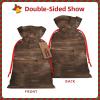 GaxfjRu Rustic Old Barn Wood print Burlap Bag Christmas Party Favors Gift Goodies Bag for Gifts Assorted Size (S, M) view 2