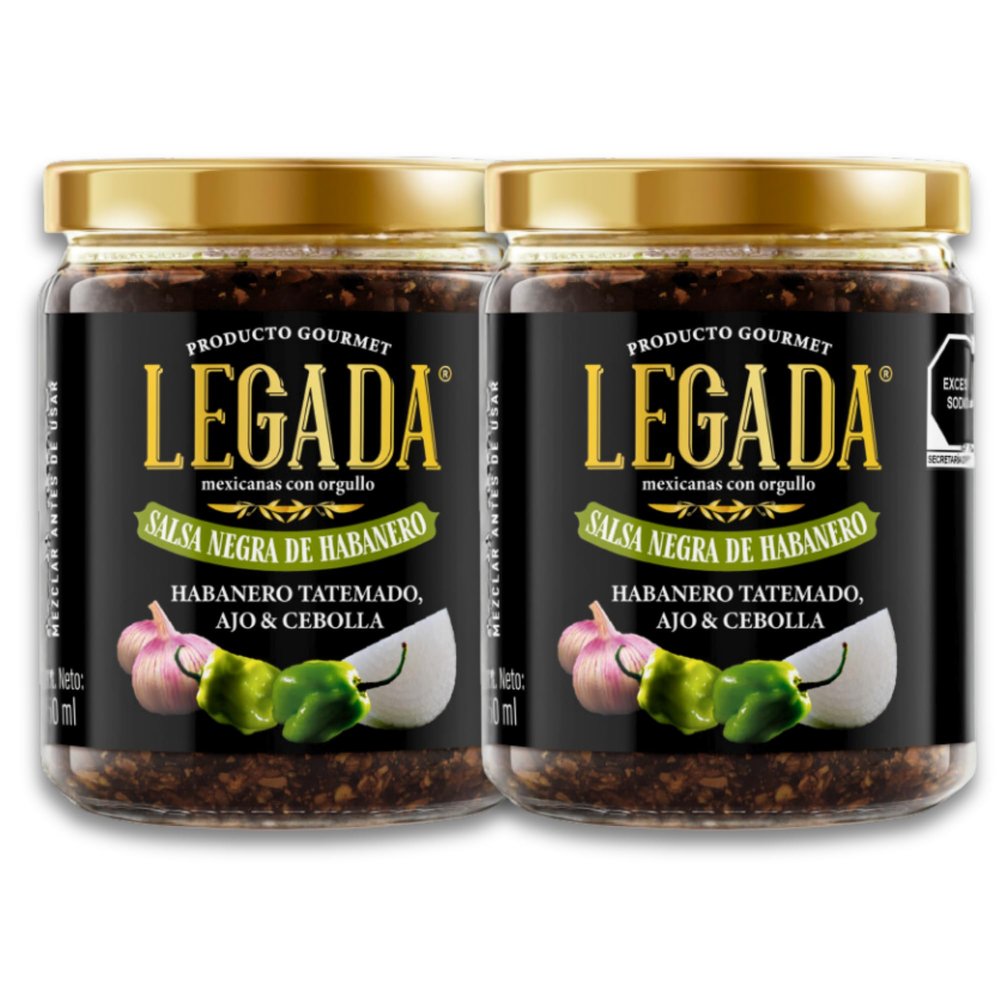 2 Gourmet Black Habanero Sauces | Made with Tatemado Habanero, Garlic and Onion | Original Recipe, Select Ingredients | 35 Years of Mexican Tradition | Luxory Box | 2 Jars of 8.45 Fl Oz