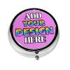Pill Organizer, Medicine Pill Box Case Container Travel Pill Holder Vitamin for Purse Med Wallet Portable Mini Pastillero Round, Make Your Own Pill Organizer, Violet, Personalized Gifts view 1