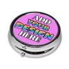 Pill Organizer, Medicine Pill Box Case Container Travel Pill Holder Vitamin for Purse Med Wallet Portable Mini Pastillero Round, Make Your Own Pill Organizer, Violet, Personalized Gifts view 2