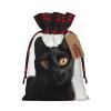 Christmas Gift Bag with Drawstring Burlap Gift Bag Reusable Wrapping Bags Drawstring Bag for Xmas Candy Bags Black Cute Cat Gift Bags for Christmas Decorations Holiday Wedding Presents Medium view 1