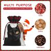 Christmas Gift Bag with Drawstring Burlap Gift Bag Reusable Wrapping Bags Drawstring Bag for Xmas Candy Bags Black Cute Cat Gift Bags for Christmas Decorations Holiday Wedding Presents Medium view 3