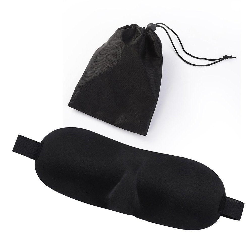 , 3D Contoured Cups and Curved Shapes Adjustable Straps Eye Cover Eye Shade Cover Eye Mask Sleep Eye Mask with Storage Bag and 1 Pair Earplugs for Nap Sleeping