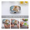 Square Pill Box Short-haired Pomeranian Dog Pill Case 2 Compartment Medicine Pill Organizer for Purse & Pocket Portable Travel Pillbox Medicine Vitamin Cod Liver Oil Storage Box Organizer view 3