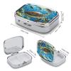 Square Pill Box Sea Turtles Diamond Painting Pill Case 2 Compartment Medicine Pill Organizer for Purse & Pocket Portable Travel Pillbox Medicine Vitamin Cod Liver Oil Storage Box Organizer view 2