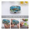 Square Pill Box Sea Turtles Diamond Painting Pill Case 2 Compartment Medicine Pill Organizer for Purse & Pocket Portable Travel Pillbox Medicine Vitamin Cod Liver Oil Storage Box Organizer view 3