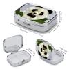 Square Pill Box Panda Flower Pill Case 2 Compartment Medicine Pill Organizer for Purse & Pocket Portable Travel Pillbox Medicine Vitamin Cod Liver Oil Storage Box Organizer view 2