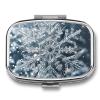 Square Pill Box Transparent Snowflake Pill Case 2 Compartment Medicine Pill Organizer for Purse & Pocket Portable Travel Pillbox Medicine Vitamin Cod Liver Oil Storage Box Organizer view 1