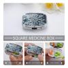 Square Pill Box Transparent Snowflake Pill Case 2 Compartment Medicine Pill Organizer for Purse & Pocket Portable Travel Pillbox Medicine Vitamin Cod Liver Oil Storage Box Organizer view 3