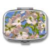 Square Pill Box Spring Dogwood Blossoms Pill Case 2 Compartment Medicine Pill Organizer for Purse & Pocket Portable Travel Pillbox Medicine Vitamin Cod Liver Oil Storage Box Organizer view 1