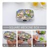 Square Pill Box Spring Dogwood Blossoms Pill Case 2 Compartment Medicine Pill Organizer for Purse & Pocket Portable Travel Pillbox Medicine Vitamin Cod Liver Oil Storage Box Organizer view 3