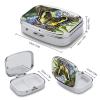 Square Pill Box Nice Butterfly Pill Case 2 Compartment Medicine Pill Organizer for Purse & Pocket Portable Travel Pillbox Medicine Vitamin Cod Liver Oil Storage Box Organizer view 2