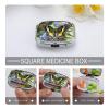 Square Pill Box Nice Butterfly Pill Case 2 Compartment Medicine Pill Organizer for Purse & Pocket Portable Travel Pillbox Medicine Vitamin Cod Liver Oil Storage Box Organizer view 3