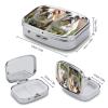Square Pill Box Two Cute Bulldog Dogs Pill Case 2 Compartment Medicine Pill Organizer for Purse & Pocket Portable Travel Pillbox Medicine Vitamin Cod Liver Oil Storage Box Organizer view 2