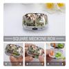 Square Pill Box Two Cute Bulldog Dogs Pill Case 2 Compartment Medicine Pill Organizer for Purse & Pocket Portable Travel Pillbox Medicine Vitamin Cod Liver Oil Storage Box Organizer view 3