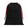 Longzehao Ultra soft velvet fabric drawstring black glitter Print Christmas Present Bag,Multipurpose gifts bags. view 1