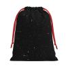 Longzehao Ultra soft velvet fabric drawstring black glitter Print Christmas Present Bag,Multipurpose gifts bags. view 2