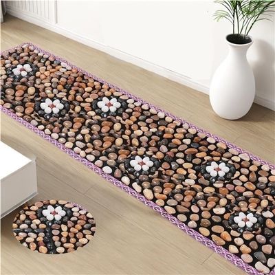 TPTBON Foot Massager Stone Mat, Acupressure Foot Massage Mat with Natural Stones, Reflexology Mat for Home and Outdoor Use, 16.5" X59.8"(B)
