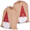 BRUBAKER Christmas Sack Gnome - 31.5 Inches Holiday Gift Bag - Santa Gnome Sack with Drawstring for Gift Wrapping - Gnome with Beard and Big Nose Design - Set of 2 view 1