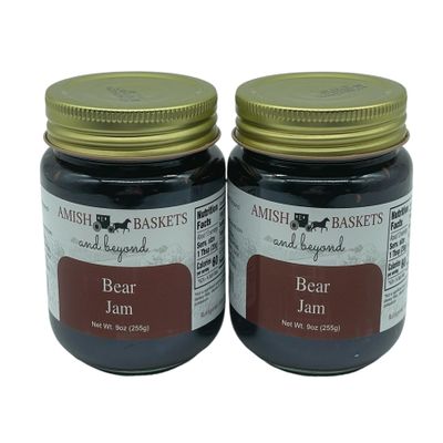 Amish Baskets Bear Jam Non GMO Vegan All Natural - 9 oz - 2 Jars