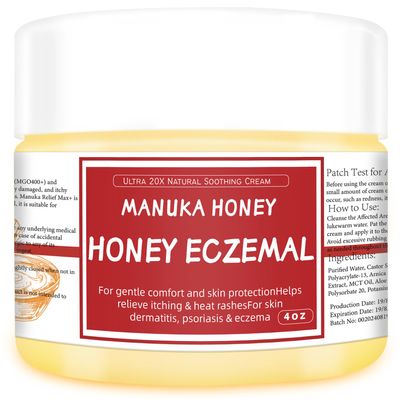 AEROMAXX Organic Natural Soothing Cream - 100% Tea Tree Oil, Gentle Manuka Honey, Soothes itching, Redness and rashes, Eczema, Psoriasis, Super Power Treatment, Fast Acting