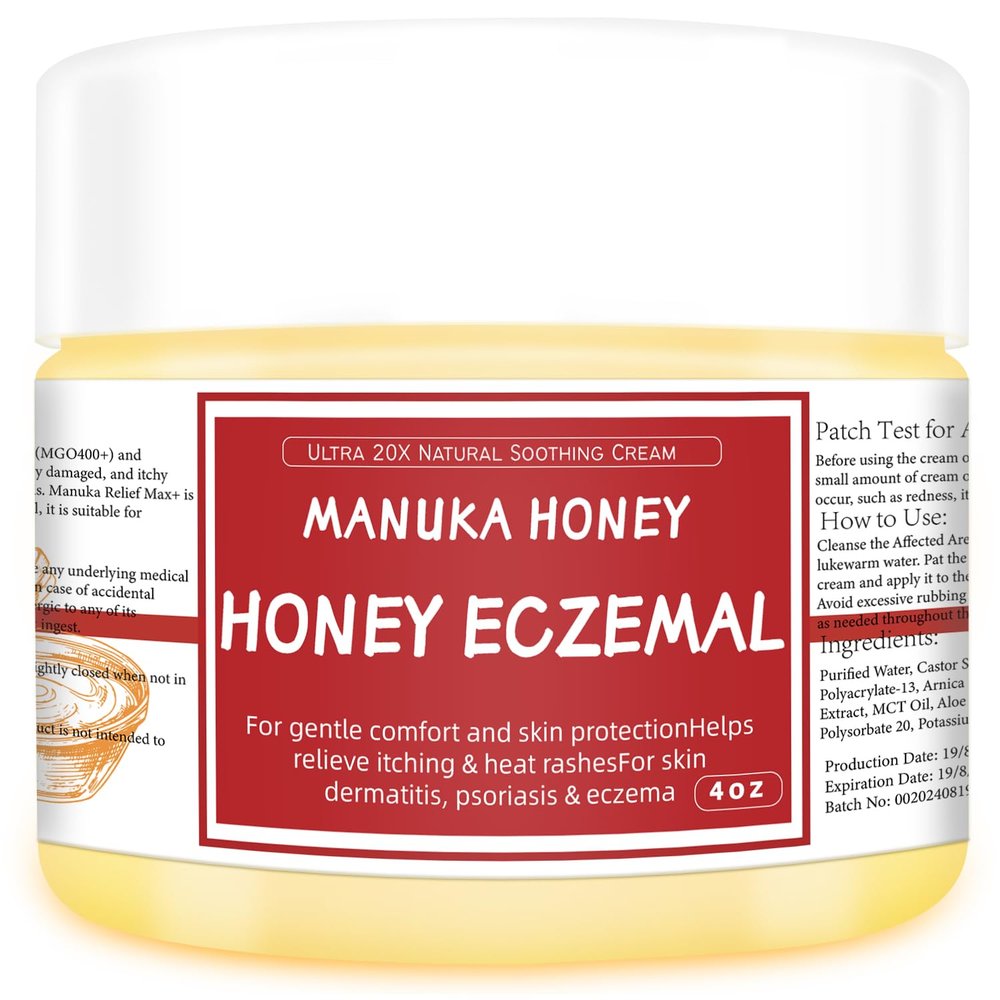 AEROMAXX Organic Natural Soothing Cream - 100% Tea Tree Oil, Gentle Manuka Honey, Soothes itching, Redness and rashes, Eczema, Psoriasis, Super Power Treatment, Fast Acting