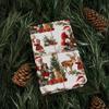 Vintage Christmas Wrapping Paper, Christmas Classic Santa Gift Wrapping Paper Roll, Santa and Reindeer Wrapping Paper Roll view 3