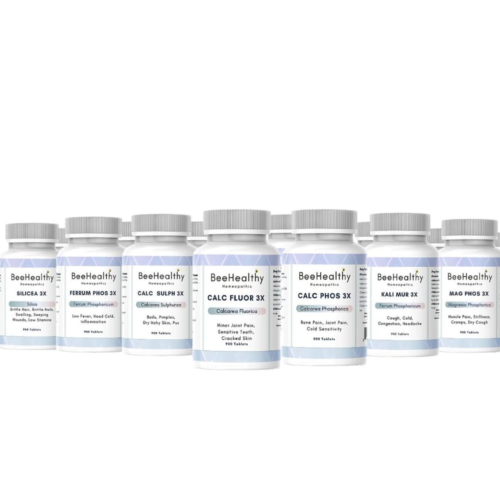 Homeopathic Tissue/Cell Salts Bundle 3X, Dr. Schuessler Cell Salts Full Size Product 900 Tablets Each x 12.