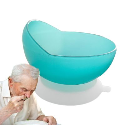 Elders Adaptive Scoop Bowl | Non Slip Eave Design High Low Scoop Bowl - Microwaveable Dishwasher Safe Elderly Dish Auxiliary Adaptive Tableware for Feeding