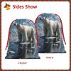 HQaxsfQxnr Christmas Gift Bags Burlap Drawstring Gift Bags Reusable Drawstring Gift Bag for Christmas Glacier Polar Bear Gift Bags Linen Wrapping Bag Holiday Gift Bags for Treat Goodies Party view 3