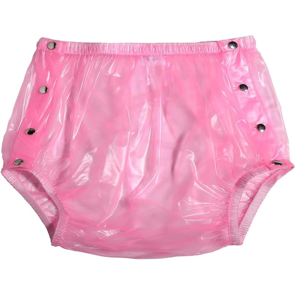 Adult Incontinence Snap-On Plastic Pants, PVC Plastic Pants, Waterproof Pants, Adult Diapers, Adult Incontinence Pants, Reusable, Soft and Quiet Suitable for Men and Women