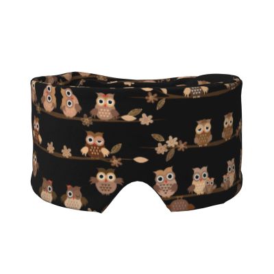 Cute Brown Cartoon Owls Print Men and Women Breathable and Adjustable Sleep Eye and Ear Muffs Mask Yoga Travel