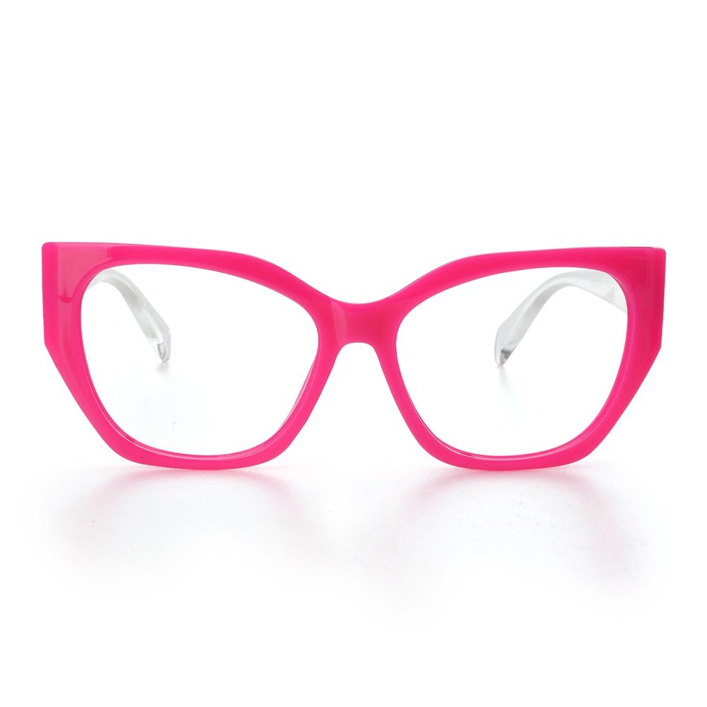 HGIOOIGH Reading glasses Woman Blue light block Oversized Irregular Cat eye Frame,+3