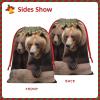 JEKYDOSD Brown Bears Print Drawstring Gift Bag For Large Xmas Package Storage, Event Party Supplies, Christmas Party Favors view 3